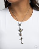 Aerial Addition - Yellow - Paparazzi Accessories Butterfly Necklace