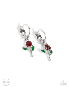 Rose Routine - Red - Paparazzi Accessories Clip-on Earrings