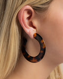 Spotted Scoop - Brown - Paparazzi Accessories Tortoise Hoop Earrings