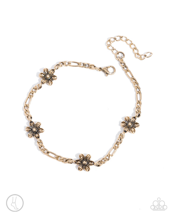 Gardening Gusto - Gold - Paparazzi Accessories Anklet