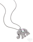 Unforgettable Shimmer - Multi - Paparazzi Accessories - Empire Diamond Elephant Necklace