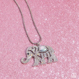 Unforgettable Shimmer - Multi - Paparazzi Accessories - Empire Diamond Elephant Necklace