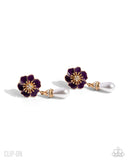 Regency Reign - Purple - Clip-on Earrings