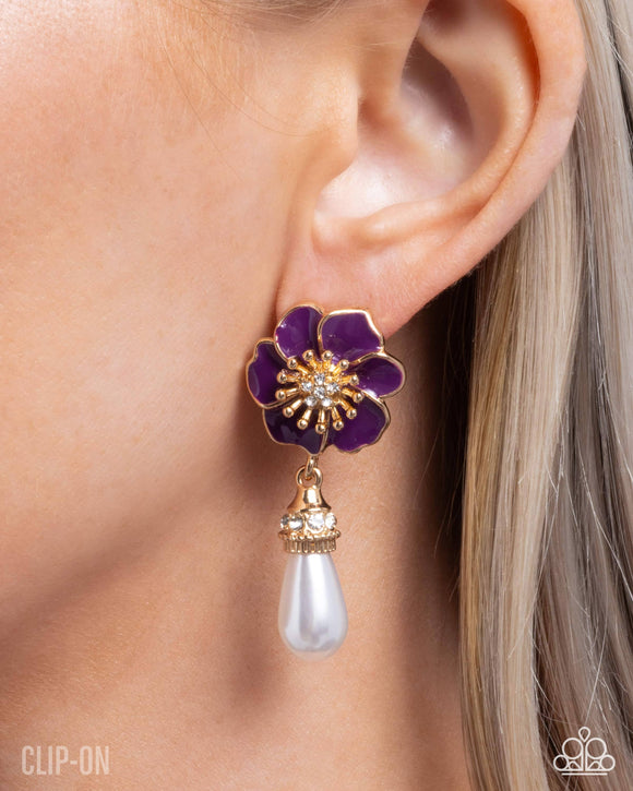 Regency Reign - Purple - Clip-on Earrings