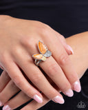 Fluttering Fidelity - Orange - Paparazzi Accessories Butterfly Ring