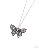 Whimsical Weekday - Purple - Paparazzi Accessories Butterfly Necklace