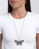 Whimsical Weekday - Purple - Paparazzi Accessories Butterfly Necklace