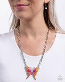 Soft Landing - Orange -Butterfly Necklace