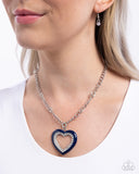 Romantic Rule - Blue - Paparazzi Accessories Heart Necklace