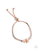Dainty Delivery - Copper - Paparazzi Accessories Butterfly Floral Bracelet
