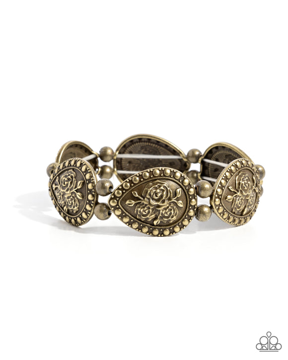 Roaring Rose - Brass - Paparazzi Accessories