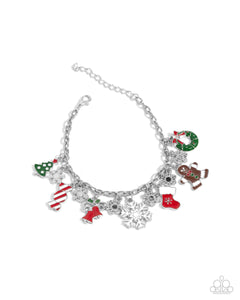 Christmas Cascade - Multi  - Paparazzi Accessories Charm Bracelet