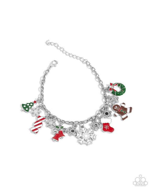 Christmas Cascade - Multi  - Paparazzi Accessories Charm Bracelet