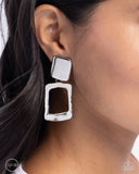STARE and Square - Silver - Clip-on Earrings