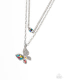 Hovering Headline - Multi  - Butterfly Necklace