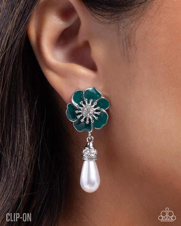 Regency Reign - Green - Clip-on Earrings