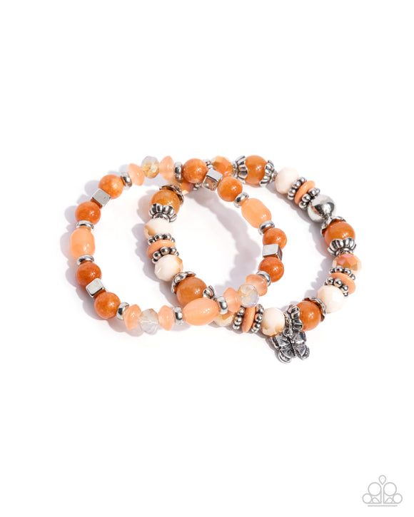 Meaningful Metamorphosis - Orange - Butterfly Bracelet