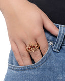 Im An Autumn - Brown - Paparazzi Accessories Amber Topaz Leaf Ring