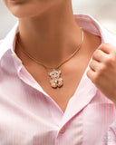 Cuddly Chic - Gold - Teddy Bear Necklace