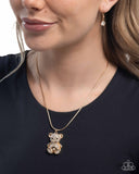Cuddly Chic - Gold - Teddy Bear Necklace