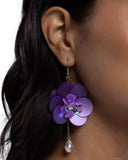 Oversized Opulence - Purple - Paparzzi Flower Earrings