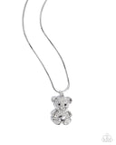 Cuddly Chic - White - Teddy Bear Necklace