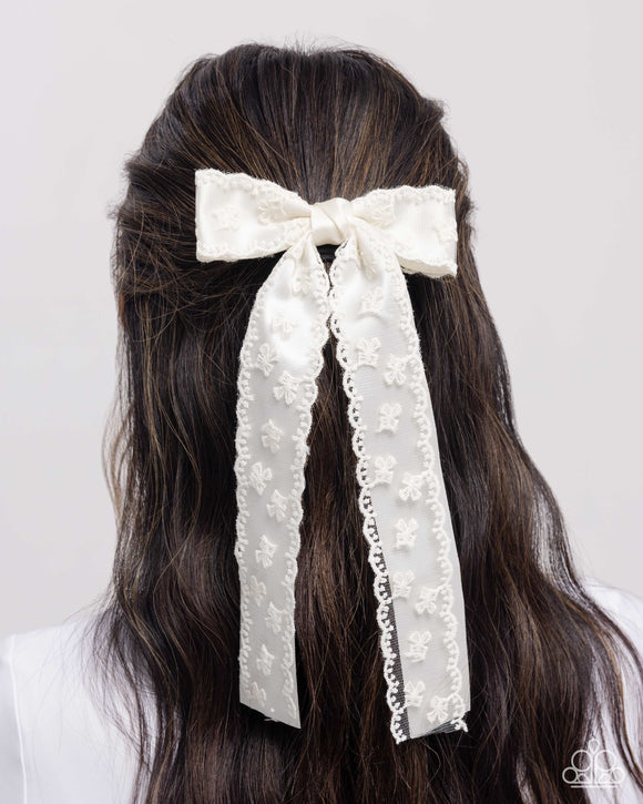 Carefree Coquette - White - Paparazzi Accessories Hair Bow