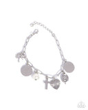 Charm Commitment - White - Inspirational Cross Charm Bracelet
