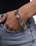 Charm Commitment - White - Inspirational Cross Charm Bracelet