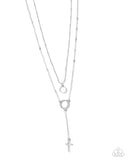 Faithfully Fierce - White - Cross Drop Necklace