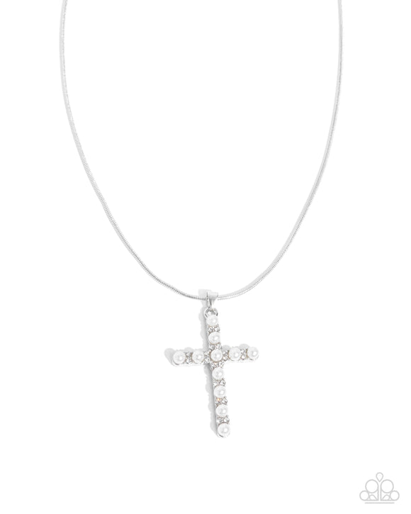 Holy Harmony - White - Cross Necklace