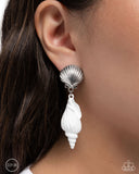 Coastal Collage - White - Clip-on Earrings