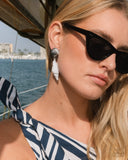 Coastal Collage - White - Clip-on Earrings