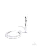 Painted Prowess - White - Hoop Earrings