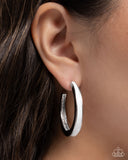 Painted Prowess - White - Hoop Earrings