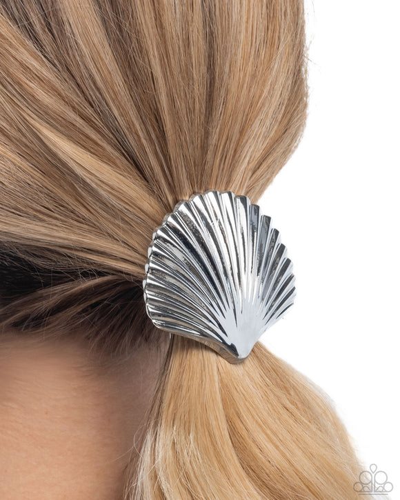 Short Seashell - Silver - Hair Tie