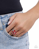 Floral Fabrication - Red - SPINNER RING