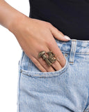 Textured Toadstool - Brass - Squirrel Mushroom Ring