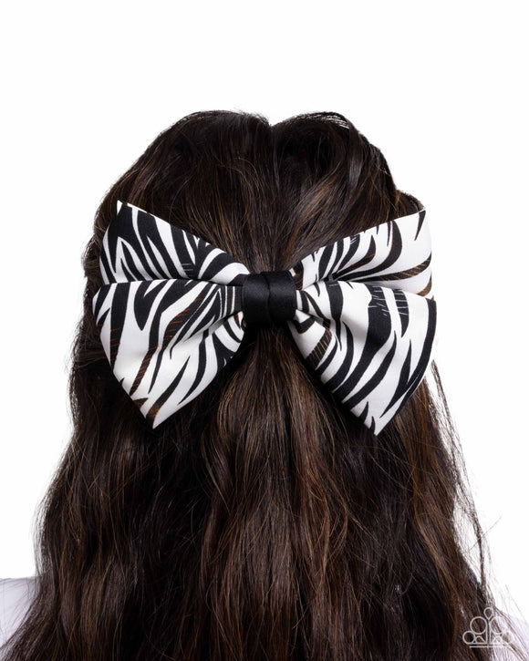 Zealous Zebra - White - Hair Bow