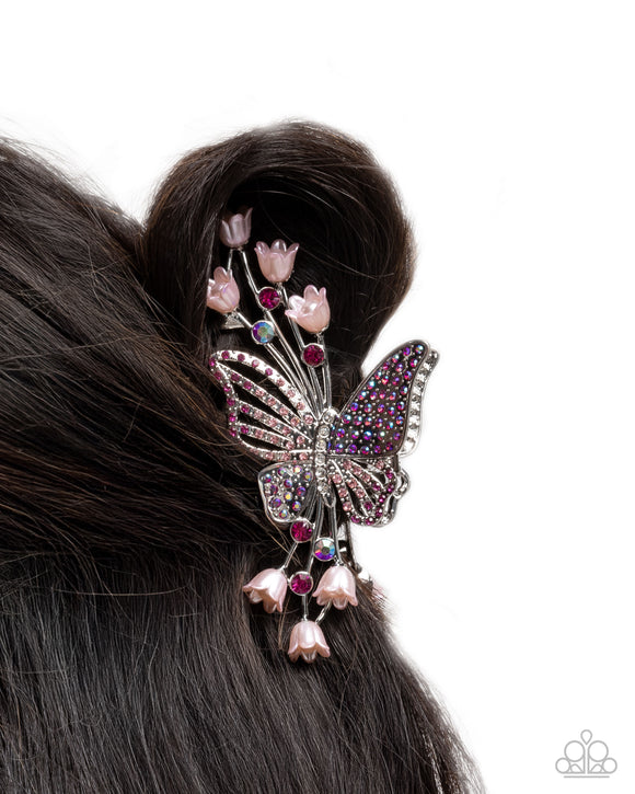 Fluttering French - Pink - Butterfly Claw Clip
