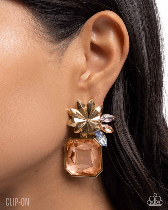 Lush Lure - Orange - Clip-on Earrings