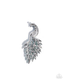 Peacock Pedestal - Blue - Brooch