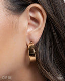 Sleek Spell - Gold - Clip-on Hoop Earrings