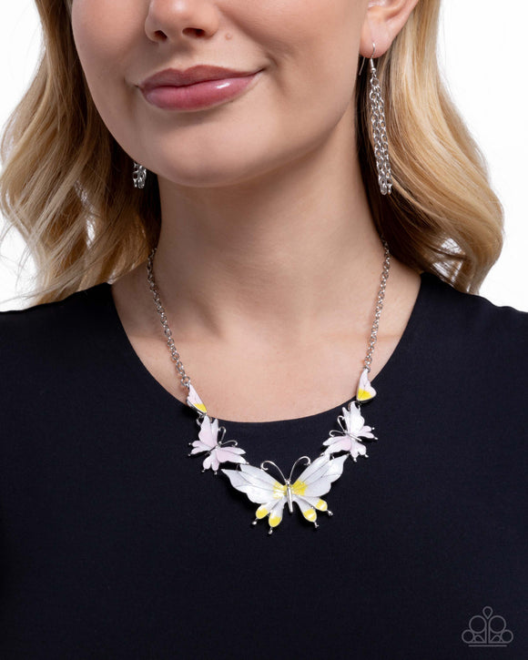 Floating Feature - Yellow - Butterfly Necklace