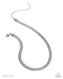 Herringbone Haute - Silver - Stainless Necklace LOP0625