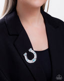 Horseshoe Horizon - Blue - Brooch