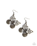 Soaring Skill - Brass - Butterfly Earrings