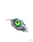 Peacock Pedigree - Green - Brooch