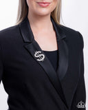 Raking in the Bling - White - Brooch