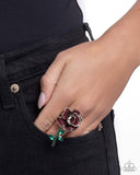 Boutonniere Bling - Red - Rose Ring